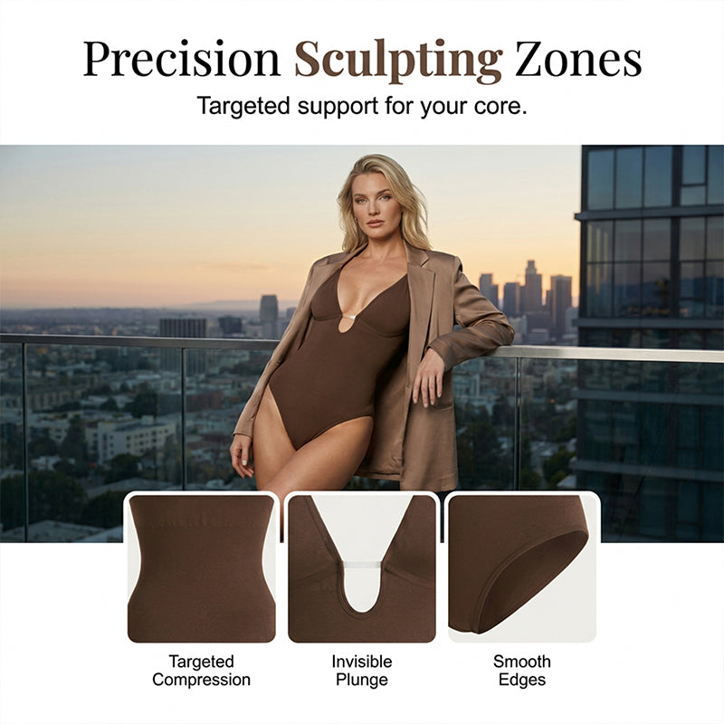 👙 NUR FÜR KURZE ZEIT: 50 % RABATT! ✨ Figurformender Body mit V-Ausschnitt für Damen – geschmeidig, stützend, vielseitig 💫