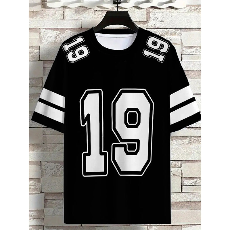 🏆LETZTER TAG DES SALE – 50 % RABATT🔥Lässiges Kurzarm-Oberteil mit sportlichem Nummernprint