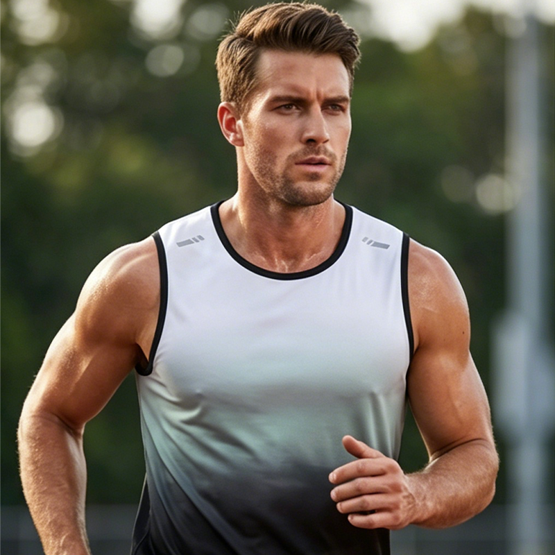 💪 58% RABATT! 🏋️‍♂️ Sport-Tanktop für Herren mit Farbverlauf – Leicht & schnell trocknend – Atmungsaktives Mesh, schweißableitend – perfekt für Gym, Laufen oder heiße Tage 🔥