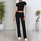 🎉2026 NEUE PRODUKTE – HEISSER VERKAUFSSCHLAGER✨ Damen-Casual-Set aus uni-farbenem T-Shirt und Straight-Leg-Hose
