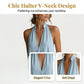 Sommerliches Maxikleid für Damen mit Neckholder und V-Ausschnitt