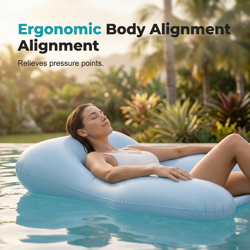 🏊‍♀️☁️ Skin-Friendly PVC Pool Lounger Float – 50% RABATT! Hautfreundlich, bequem, perfekt für Pool & Meer. 🔥💦