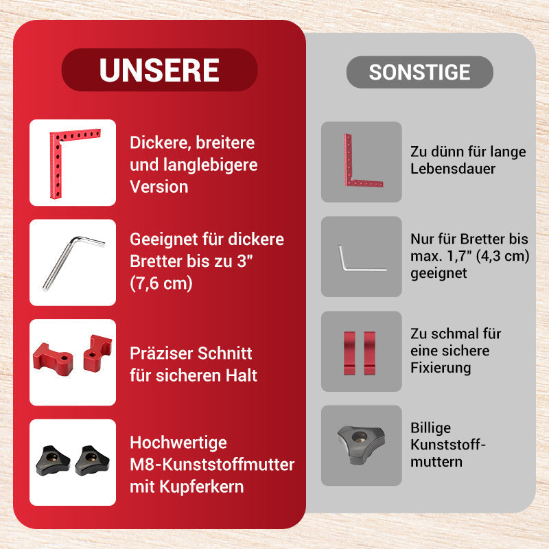 📐 Aluminium-Winkel & 90°-Spannblock-Set – vielseitig für Holzverbindungen, Rahmen & DIY-Projekte 🪚