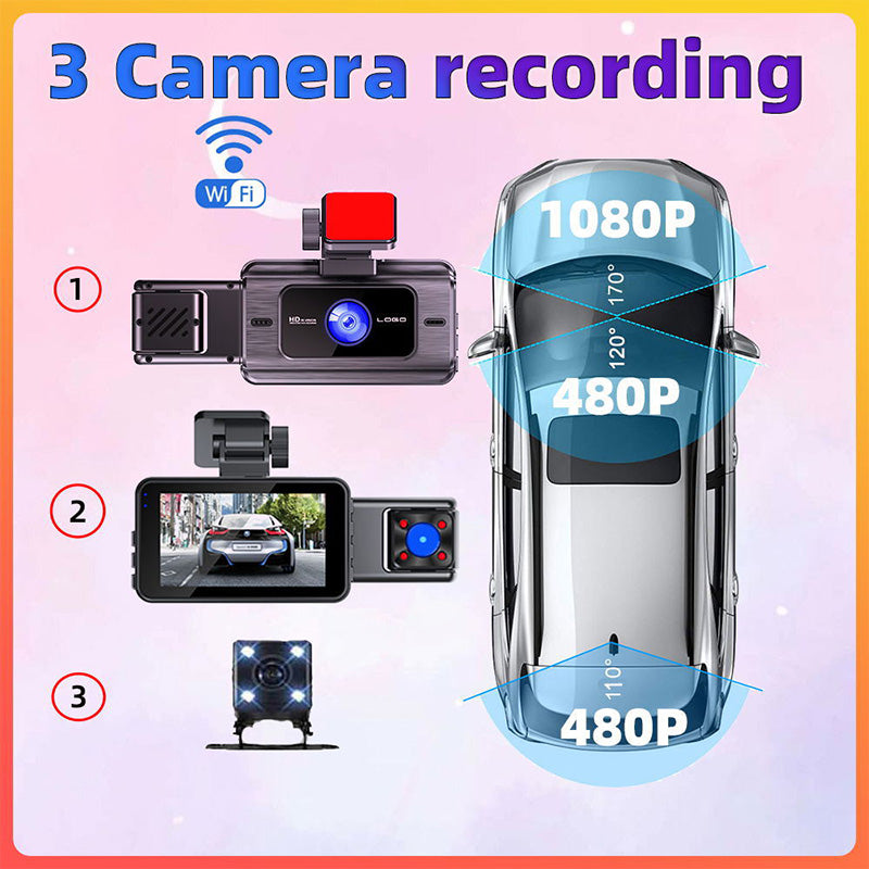 🚗 50% RABATT! 📹 3-Kanal-Dashcam mit Nachtsicht – Rundumsicht, klare Aufnahmen & einfach zu installieren – Maximale Sicherheit für jede Fahrt 🌙