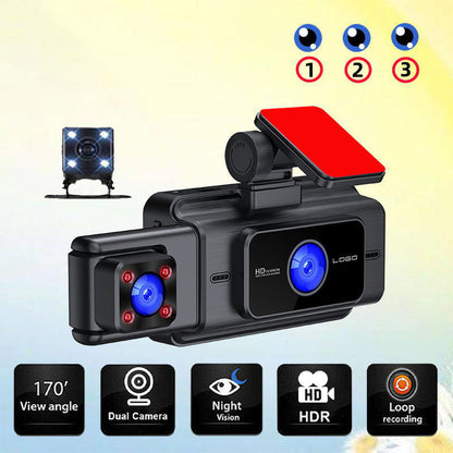 🚗 50% RABATT! 📹 3-Kanal-Dashcam mit Nachtsicht – Rundumsicht, klare Aufnahmen & einfach zu installieren – Maximale Sicherheit für jede Fahrt 🌙