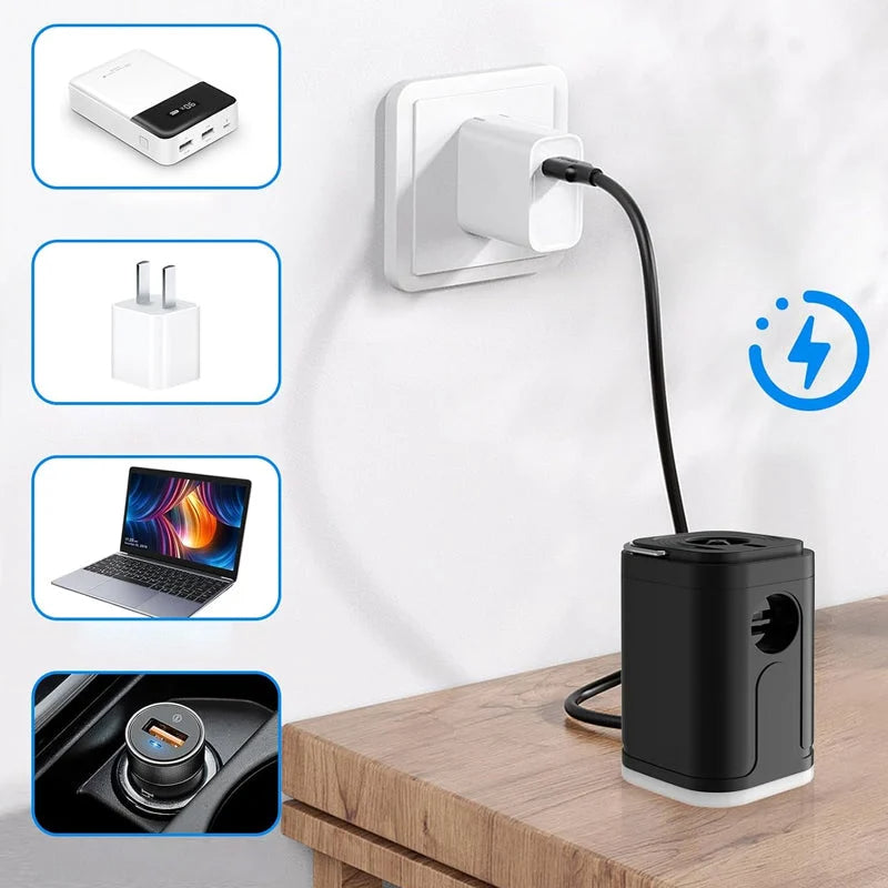 🏕️ PROMO FLASH : 50% DE RÉDUCTION ! Pompe à Air Rechargeable pour Camping – Gonflage Rapide 200 L/min, Éclairage LED & Batterie 1200 mAh for des Aventures Sans Tracas ✨🔋
