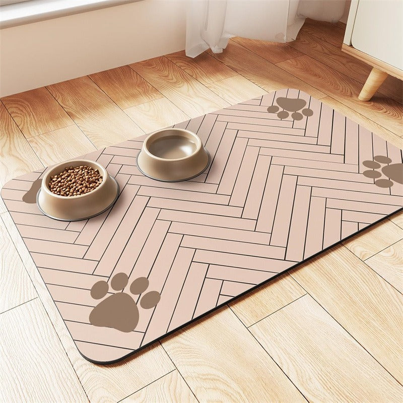 🐾 50% DE RÉDUCTION! 💧 Tapis de gamelle en terre de diatomées – Séchage rapide & anti-débordement ✨