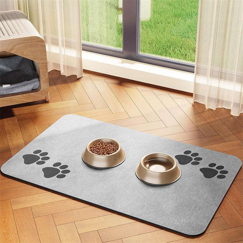 🐾 50% DE RÉDUCTION! 💧 Tapis de gamelle en terre de diatomées – Séchage rapide & anti-débordement ✨