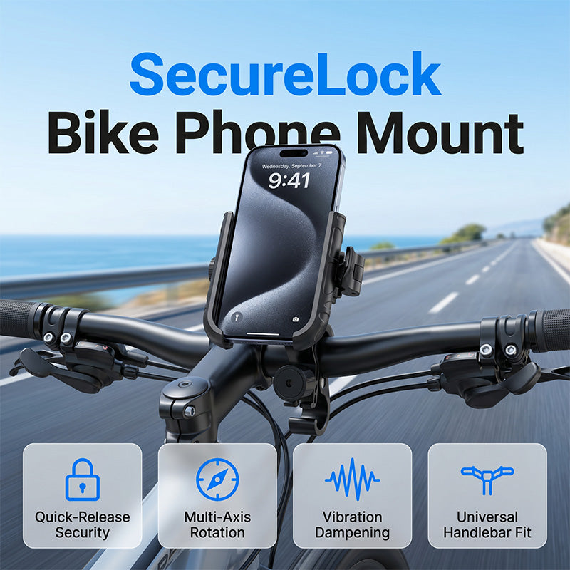 🔥 50% RABATT! 🚲 Schnellverschluss-Fahrrad-Handyhalterung – Stoßfest, 360° drehbar & universell passend – Perfekt für Navigation & Outdoor-Rides – Sicher & praktisch 🛡️✨