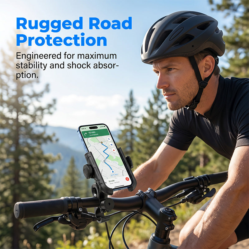 🔥 50% RABATT! 🚲 Schnellverschluss-Fahrrad-Handyhalterung – Stoßfest, 360° drehbar & universell passend – Perfekt für Navigation & Outdoor-Rides – Sicher & praktisch 🛡️✨