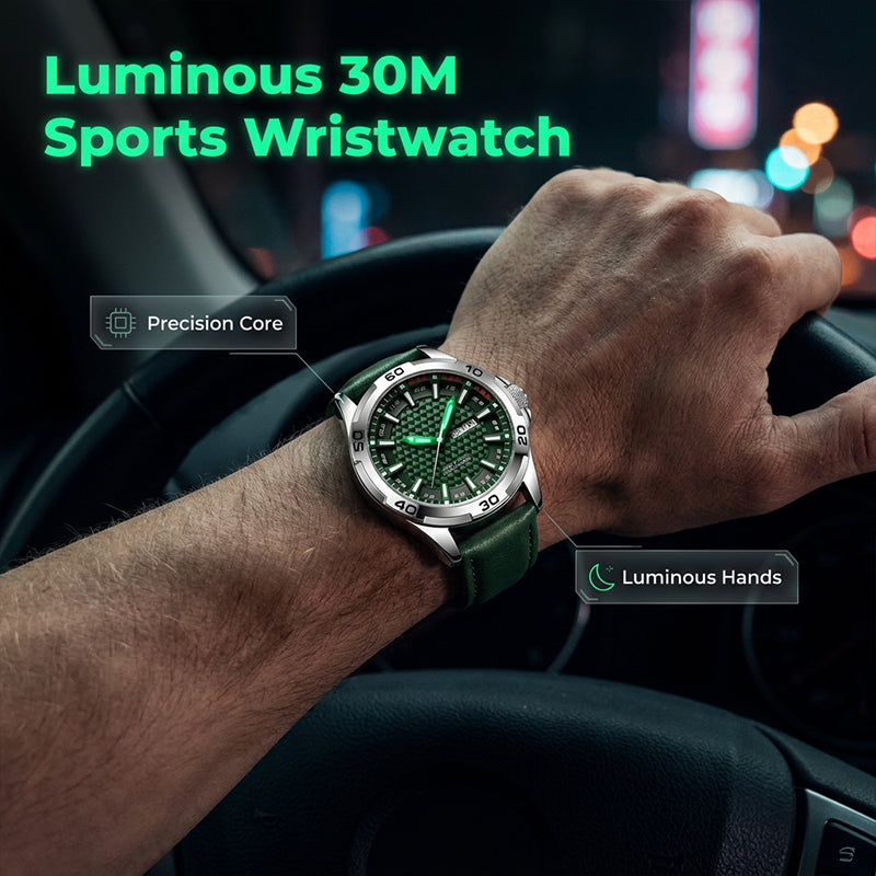 ⌚ Montre Sport Homme Quartz – Cadran Géométrique 3D, Verre Trempé, Résistance 30 m