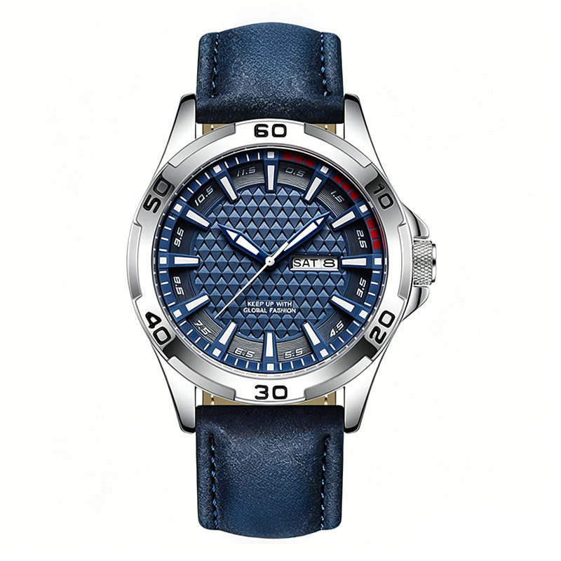 ⌚ Montre Sport Homme Quartz – Cadran Géométrique 3D, Verre Trempé, Résistance 30 m