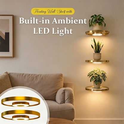 🍀BEFRISTET 50% RABATT! ✨Schwebendes Wandregal mit integriertem Ambiente-LED-Licht