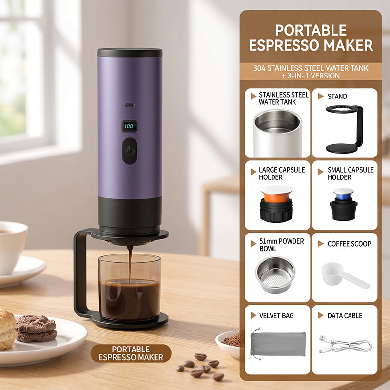 ☕🚗 【Historisch niedrigster Preis – Nur heute!】 Tragbare Espressomaschine für Reisen – Kompakt, akkubetrieben & perfekt für frischen Kaffee unterwegs, im Auto oder Zelt ⛺✨