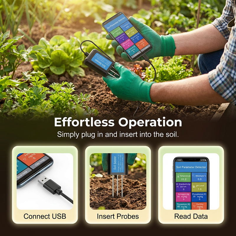🌱 ZEITLICH BEGRENZT 50% RABATT! 📊 7-in-1 USB Bodentester – Bodenanalyse über praktische App 📱