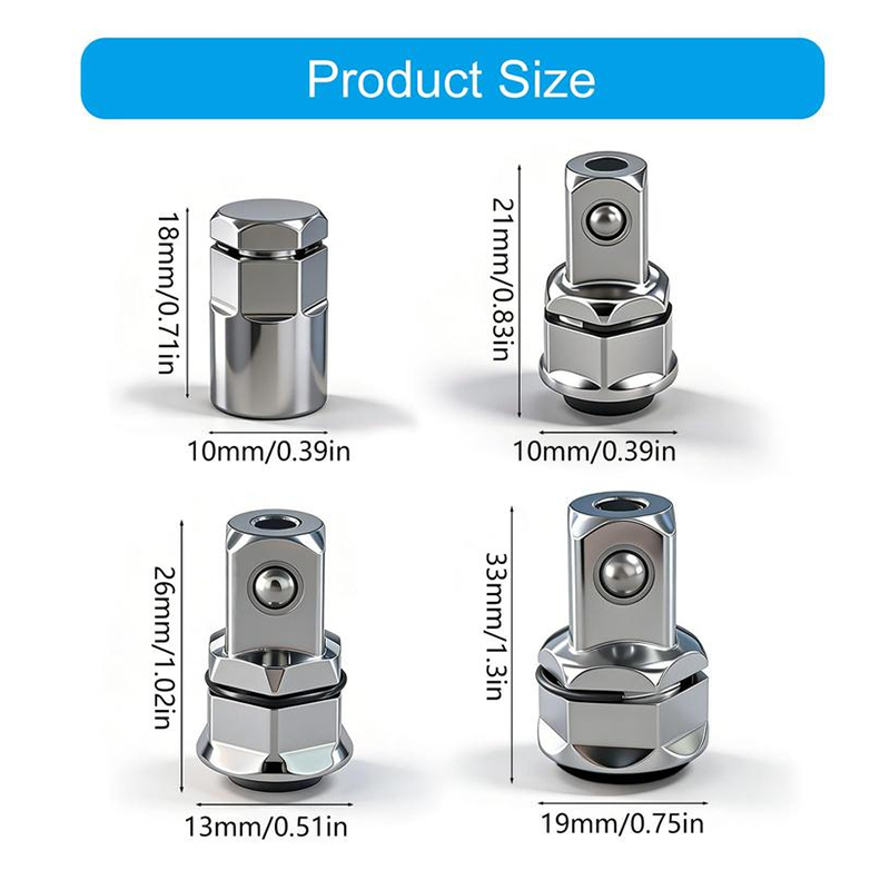 📢📢Limitiertes Angebot – 55% !!⏰CR-V Stahl Ratschenschlüssel-Adapter Steckschlüssel-Konverter-Set