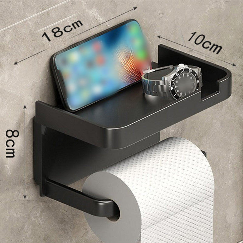 Wandmontierter Toilettenpapierhalter mit Ablage