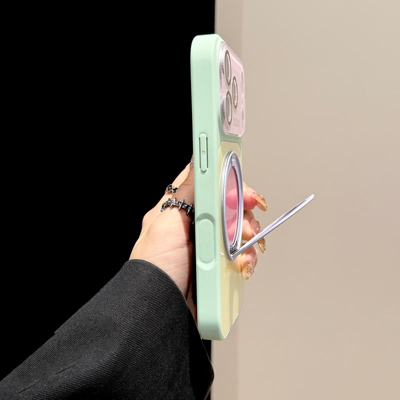 📱Handyhülle mit 360°-drehbarem Ringständer im Color-Block-Design