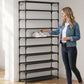 👟 50% OFF! 🏠 10-Tier Shoe Rack – Space-saving, large capacity & side hooks ✨
