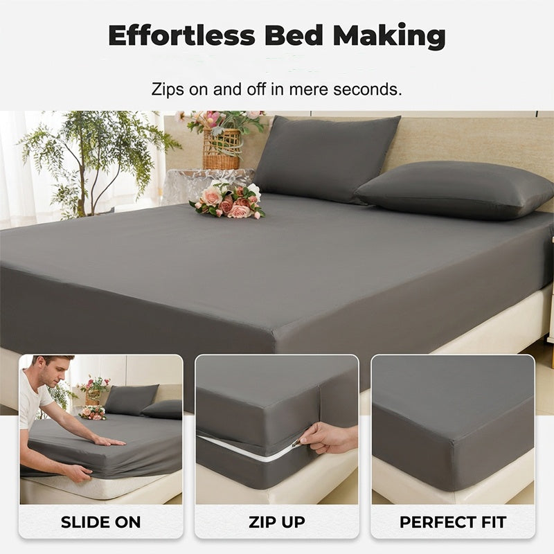 🛏️✨ Protège-matelas à fermeture éclair – Tissu respirant, enveloppe complète, protégez votre literie de la poussière, des acariens et des taches, pour un sommeil sain et serein 🌙💤