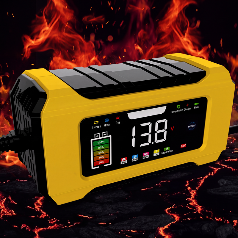 🔋 50% DE RÉDUCTION! ⚡ Chargeur batterie 12V – 9 étapes, réparation par impulsions & écran LCD 🚗