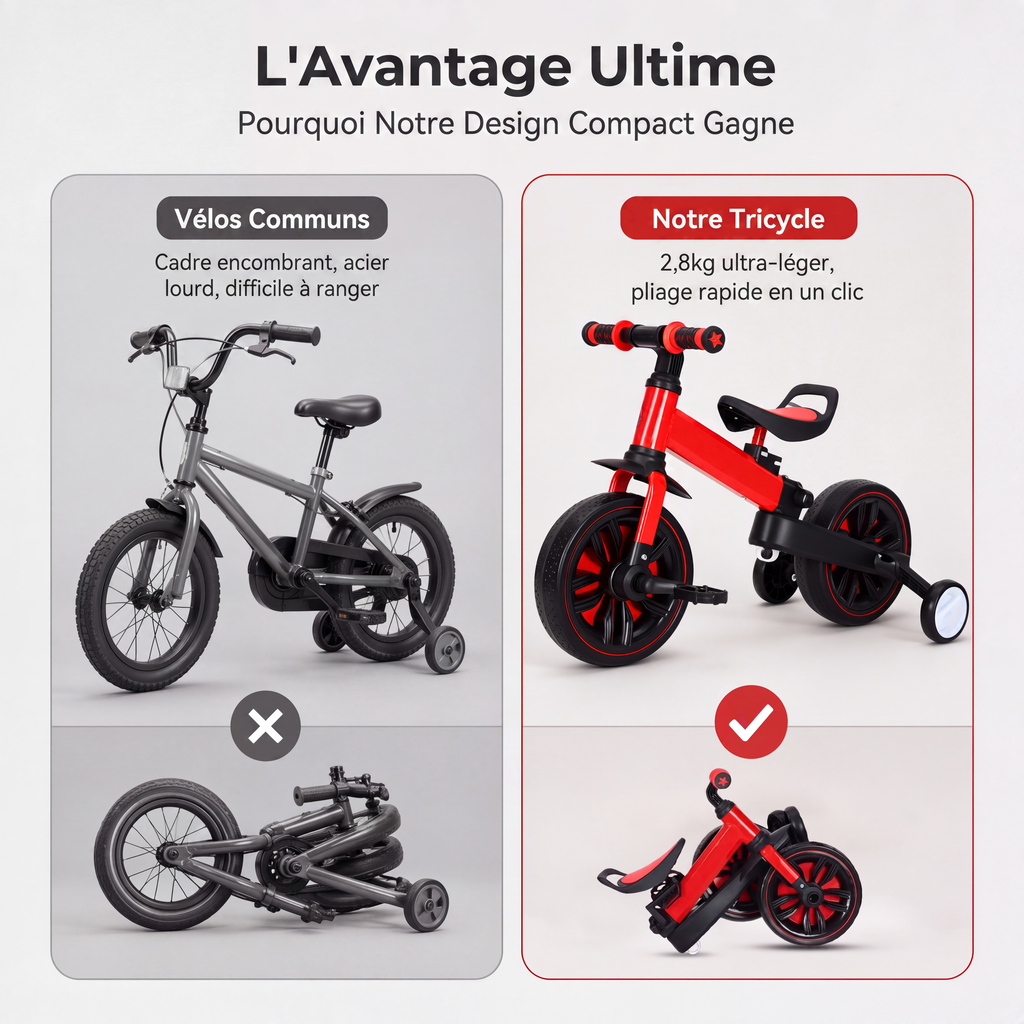 Tricycle draisienne pour enfants 3 en 1
