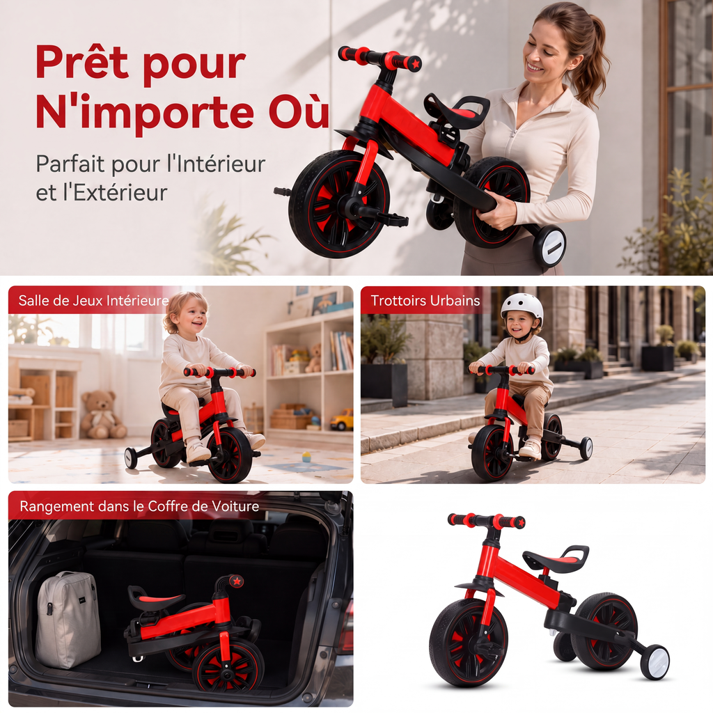 Tricycle draisienne pour enfants 3 en 1
