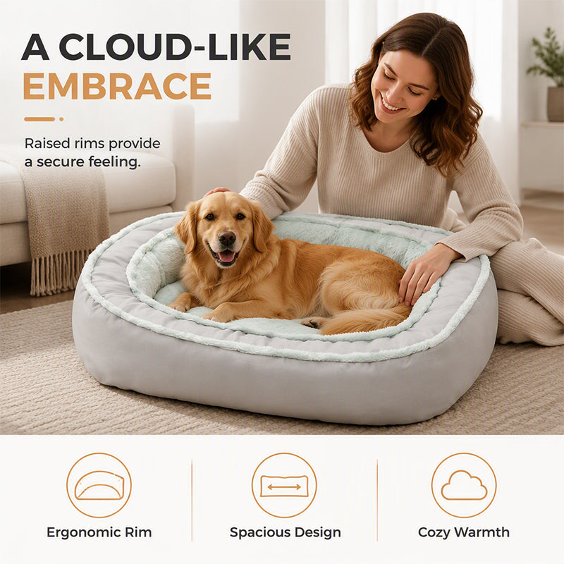 📢📢50 % DE RÉDUCTION !! ⏰Lit Confortable pour Animaux – Mousse de Soutien & Double Texture Respirante pour un Repos Douillet.