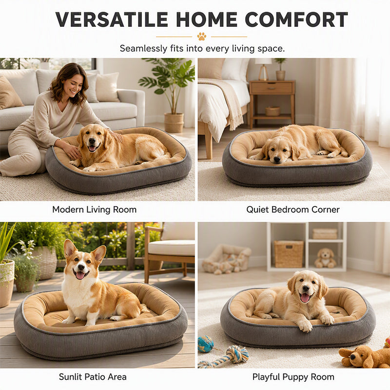 📢📢50 % DE RÉDUCTION !! ⏰Lit Confortable pour Animaux – Mousse de Soutien & Double Texture Respirante pour un Repos Douillet.