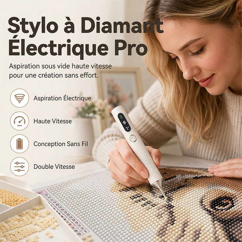 💎🖊️ -60% ! ✨Stylo à Diamants Électrique Rechargeable – Précision & Confort pour Bricolage.
