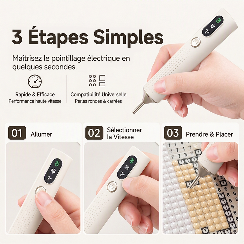 💎🖊️ -60% ! ✨Stylo à Diamants Électrique Rechargeable – Précision & Confort pour Bricolage.