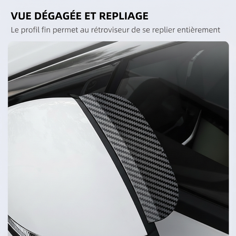 🚗👁️ Protège-Pluie pour Rétroviseur 2-en-1 – Miroir d'Angle Mort 360°, Vision Dégagée et Fixation par Clip