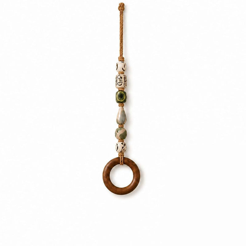 🧺 50% DE RÉDUCTION! 🌸 Porte-serviette en perles – Céramique, jute & bois – Style bohème ✨