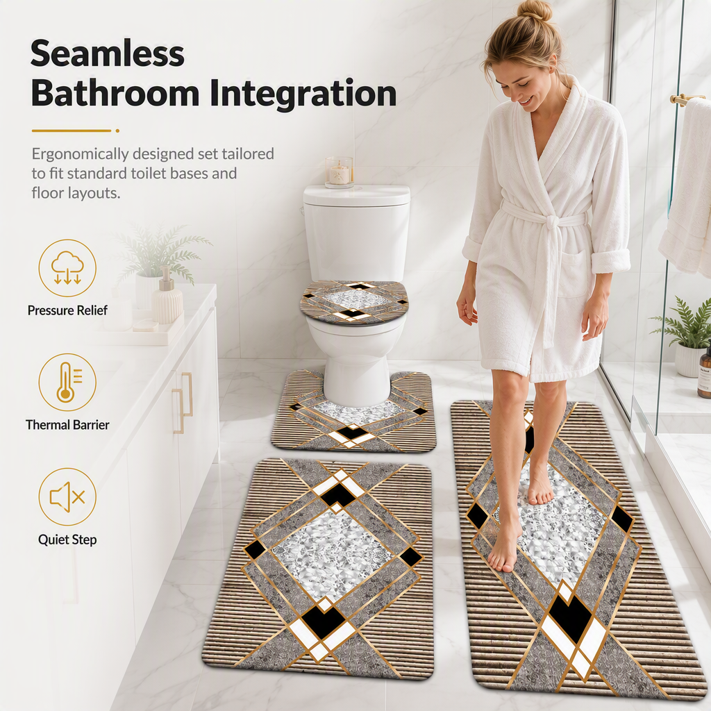 🛁 PROMO FLASH : 50% DE RÉDUCTION ! Lot de 4 Tapis de Salle de Bain Imitation Cachemire – Fibres Épaisses Ultra-Douces, Surpiqûre Premium & Antidérapant for un Confort Nuageux dans Toute la Salle de Bain ✨🧴