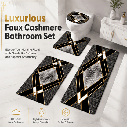 🛁 PROMO FLASH : 50% DE RÉDUCTION ! Lot de 4 Tapis de Salle de Bain Imitation Cachemire – Fibres Épaisses Ultra-Douces, Surpiqûre Premium & Antidérapant for un Confort Nuageux dans Toute la Salle de Bain ✨🧴