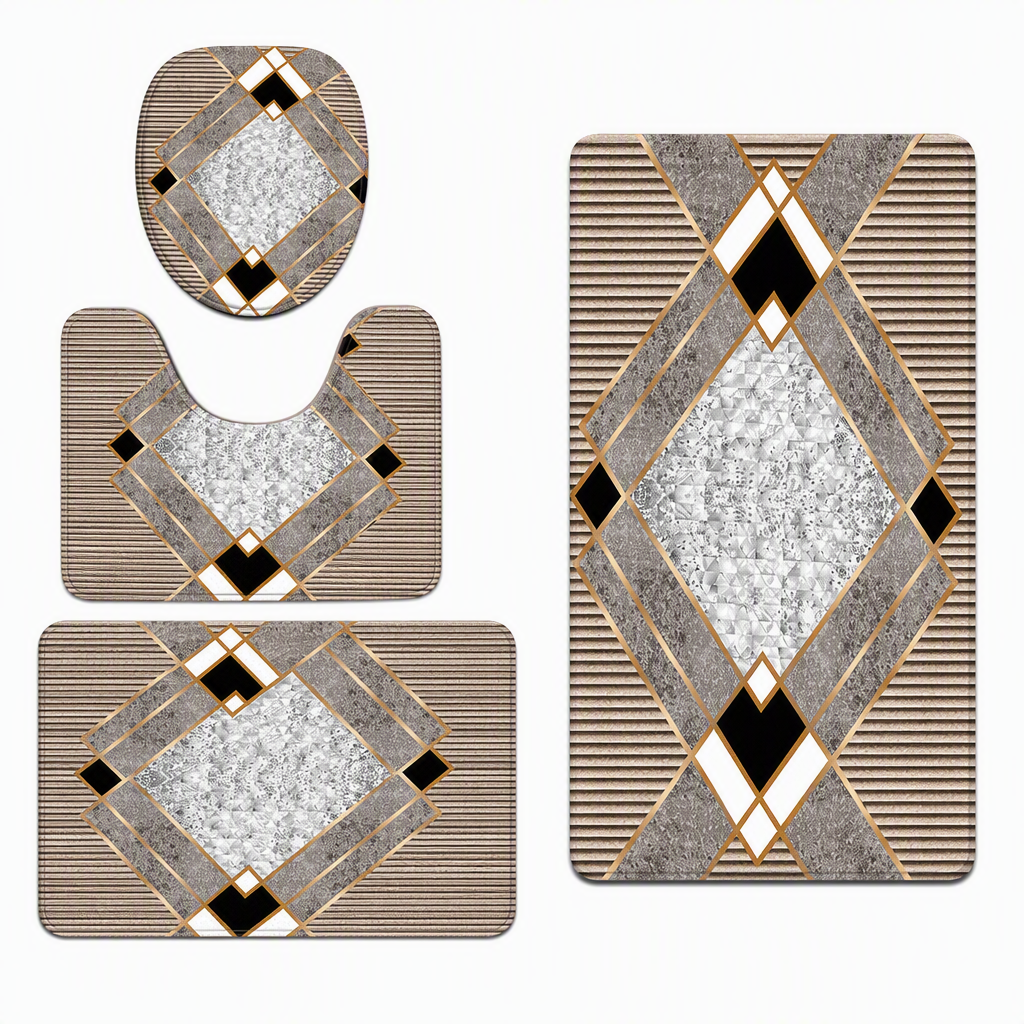 🛁 PROMO FLASH : 50% DE RÉDUCTION ! Lot de 4 Tapis de Salle de Bain Imitation Cachemire – Fibres Épaisses Ultra-Douces, Surpiqûre Premium & Antidérapant for un Confort Nuageux dans Toute la Salle de Bain ✨🧴