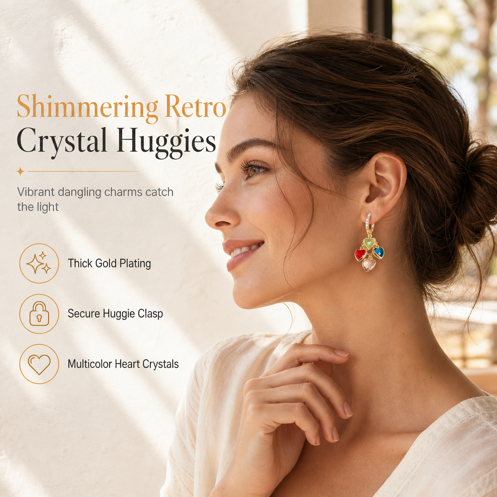 ⏳50 % de réduction pour une durée limitée⏰Boucles d'oreilles pendantes rétro colorées avec pendentifs en forme de cœur et pompons pour femmes – Bijoux tendance à boucle d'oreille❤️💚💙