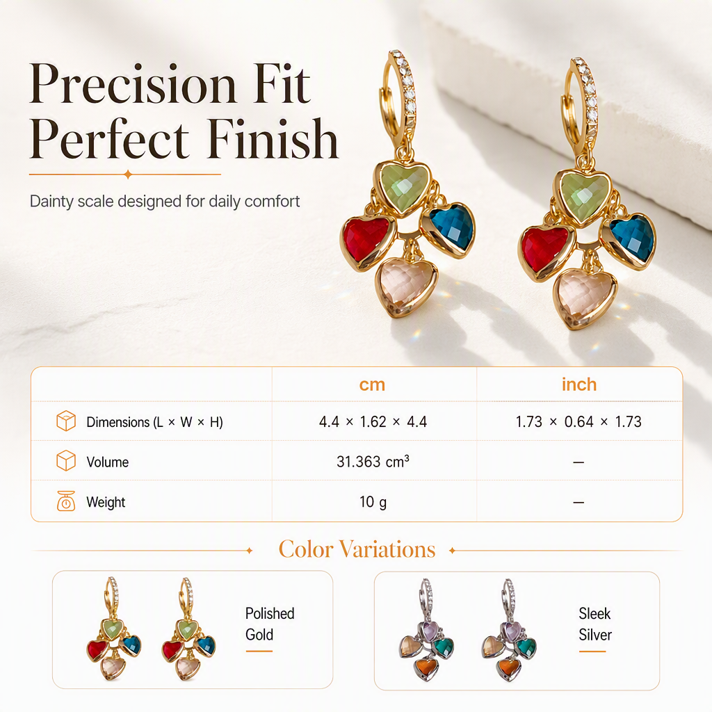 ⏳50 % de réduction pour une durée limitée⏰Boucles d'oreilles pendantes rétro colorées avec pendentifs en forme de cœur et pompons pour femmes – Bijoux tendance à boucle d'oreille❤️💚💙