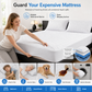⏳Time-Limited Special⏰Waterproof Fitted Sheet – Solid Color Machine Washable Mattress Protector Cover, Soft Breathable Bed Cover for Bedroom, Guest Room & Dorm ✨