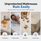 ⏳Time-Limited Special⏰Waterproof Fitted Sheet – Solid Color Machine Washable Mattress Protector Cover, Soft Breathable Bed Cover for Bedroom, Guest Room & Dorm ✨
