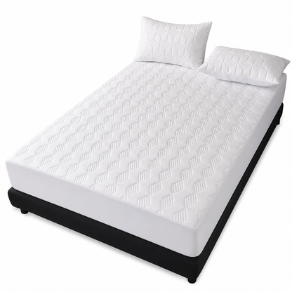 ⏳Time-Limited Special⏰Waterproof Fitted Sheet – Solid Color Machine Washable Mattress Protector Cover, Soft Breathable Bed Cover for Bedroom, Guest Room & Dorm ✨