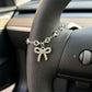 Retro Alloy Car Steering Wheel Pendant Cross Star Charm Ornament